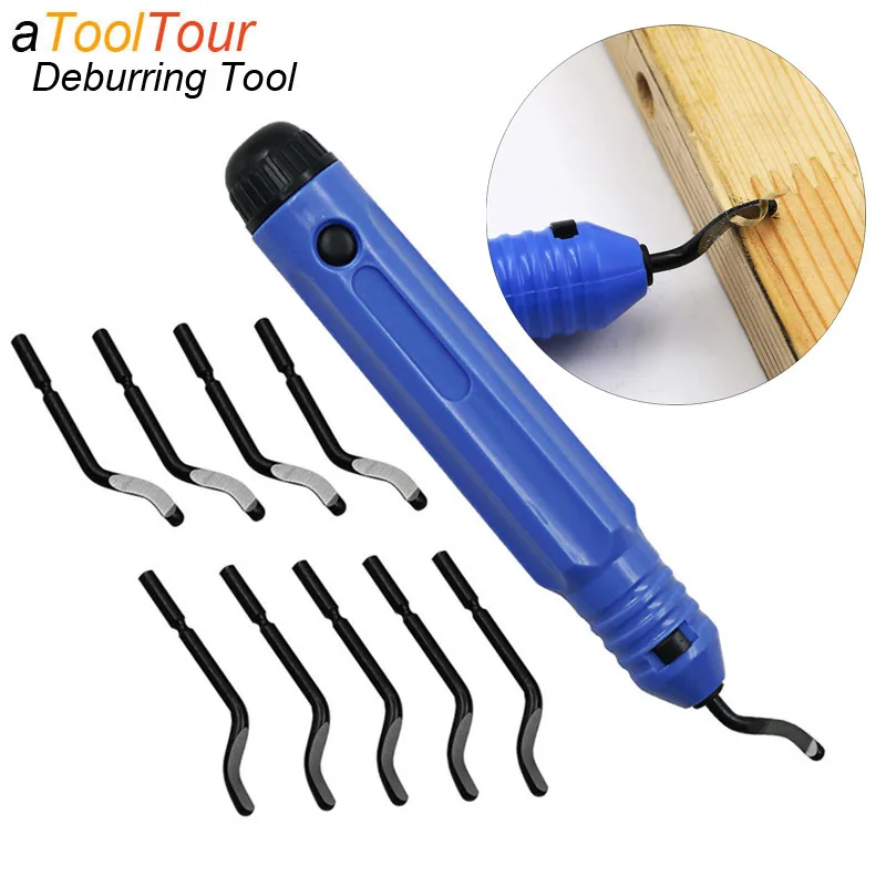 Hand Metal Deburring Tool Kit Router Bit Rotary Deburr Blades Precision Edge Remover For Wood Plastic Aluminum Copper Steel