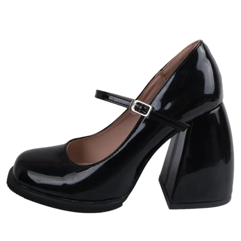 mary janes platform High Heels Party Square Toe Sandals Ladies PU Fshion Platform Shallow Mouth No-slip Retro Pumps Female 2024