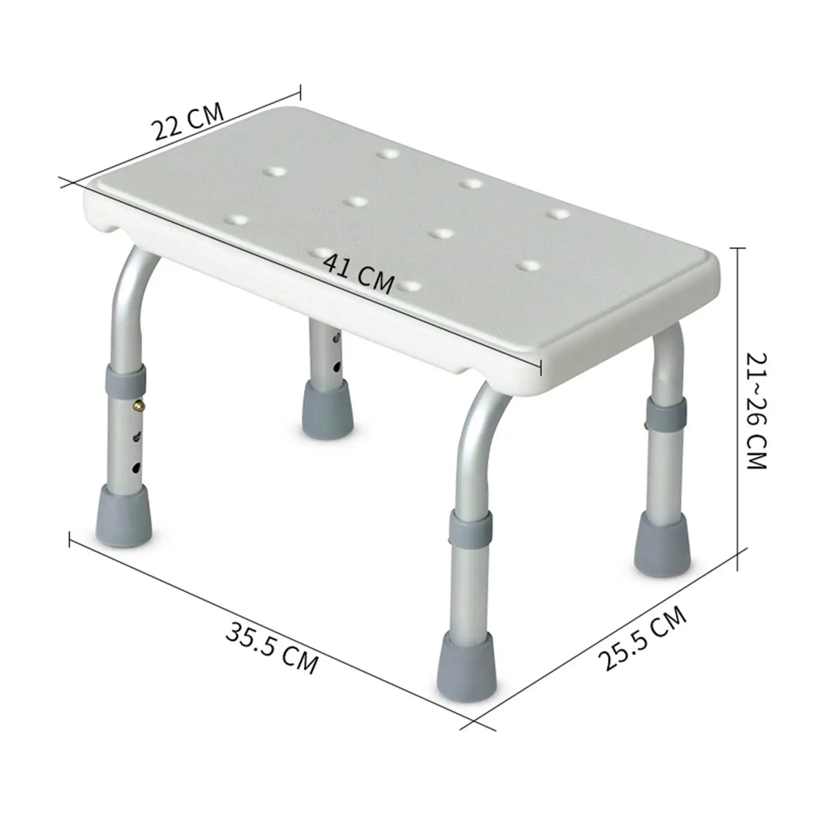 Shower Stool Adjustable Bathroom Step Stool for Bedside Apartment Kithchen