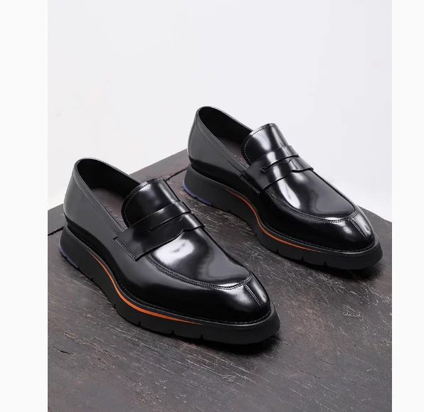 Men's leather shoes, British style, new product, slip-on loafers, genuine leather, handmade