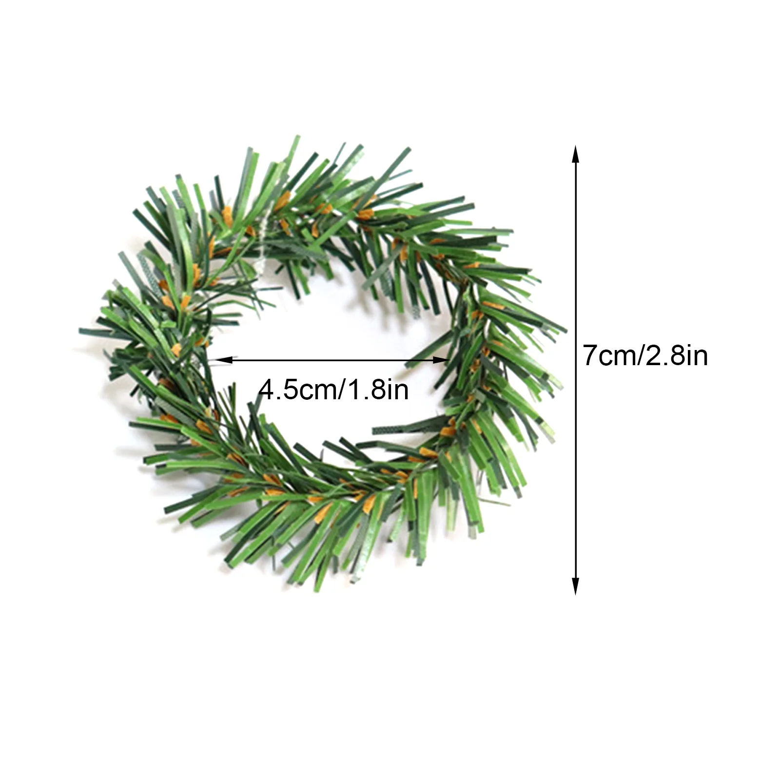 12Pcs Christmas Decoration Napkin Rings PVC Artificial Pine Needle Green Napkin Holder Rings Christmas Party Table Decoration