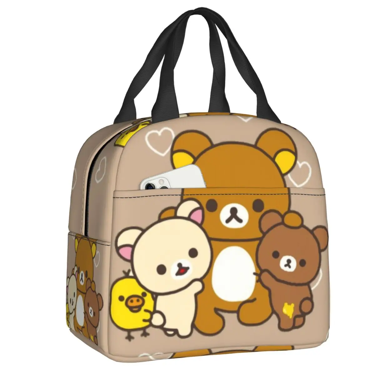 

Дизайнерская изолированная сумка для обеда Rilakkuma для улицы, пикника, мультяшных персонажей, водонепроницаемая Термосумка-холодильник для женщин и детей