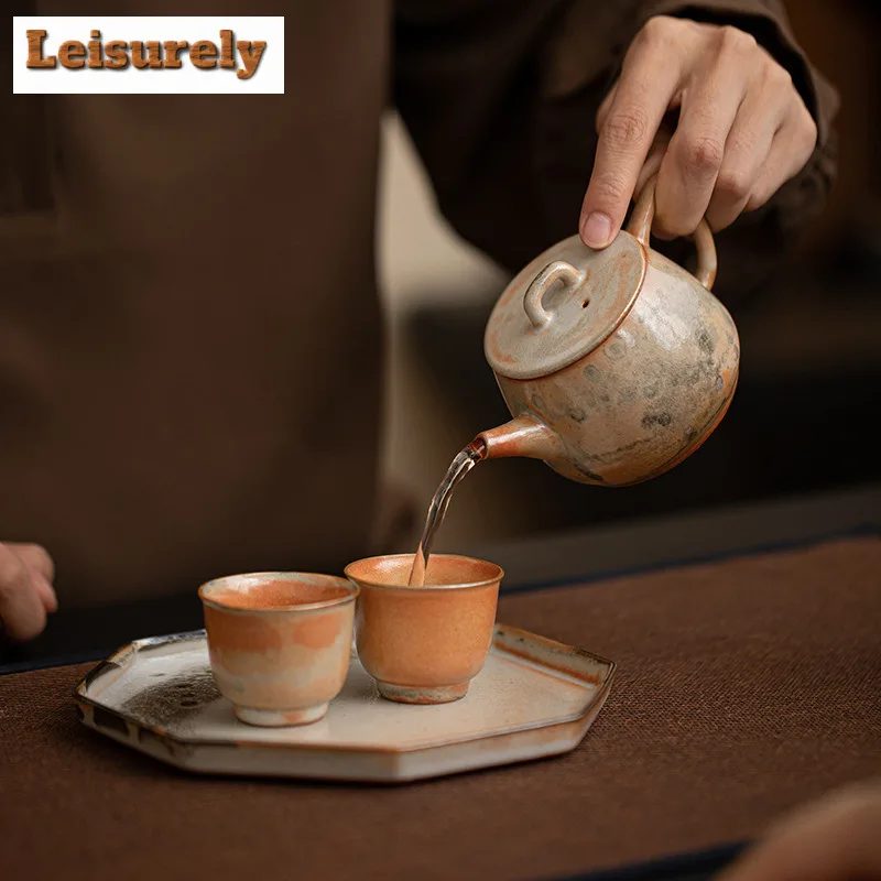 Ancient Zhiye Wood-fired Porcelain Teapot Handmade Tea Infuser Pot Tea Maker Kettle With Filter Drinkware Supplies Ornament Gift