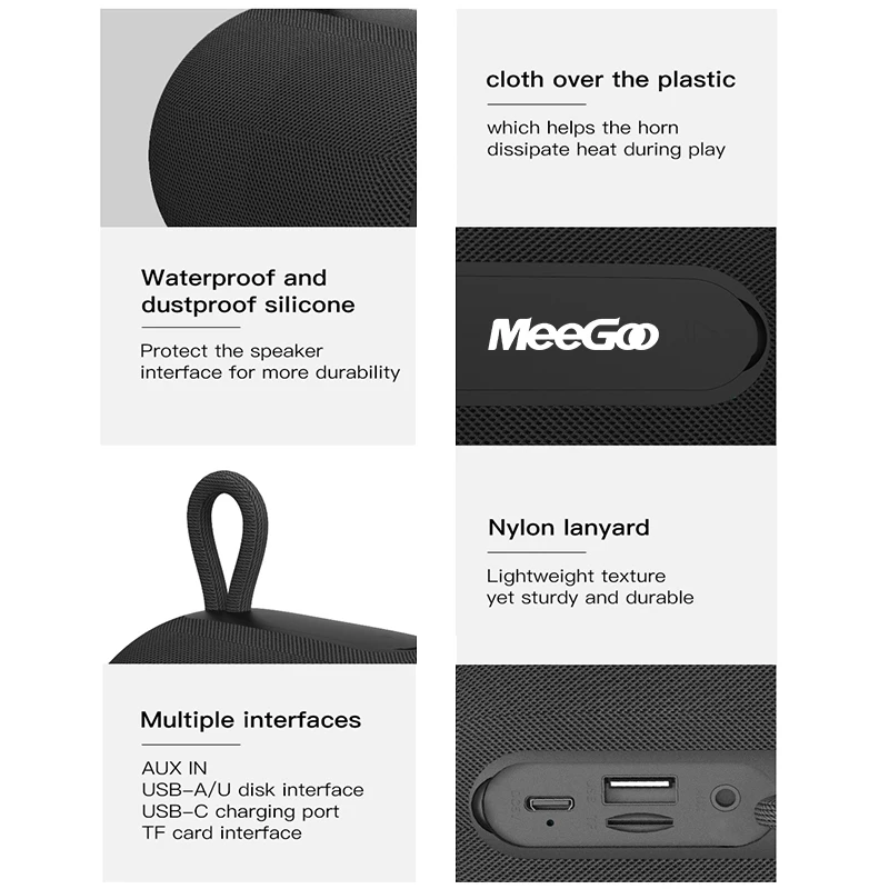 Meegoo Portable Wireless Bluetooth Speaker With Enhanced Bass_voghion.com