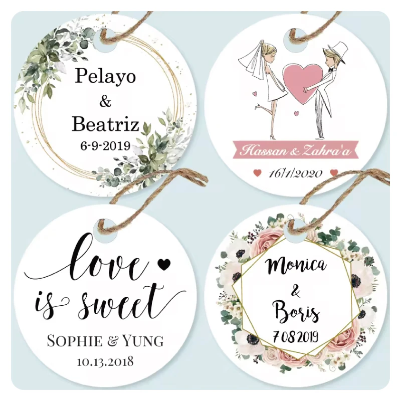 Custom Wedding Tags Labels Candy Favors Tags Birthday Your Photo Logo Personalized Round 100 Pieces custom stickers,custom labels
