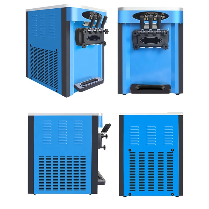 

Бесплатная доставка, машина для мороженого с тремя вкусами, коммерческая маленькая настольная автоматическая машина для мягкого мороженого с тремя головками