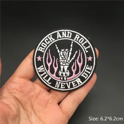 Vibrant Pink Punk Cartoon Embroidered Iron - on Patches (PEACOCK BLUE)