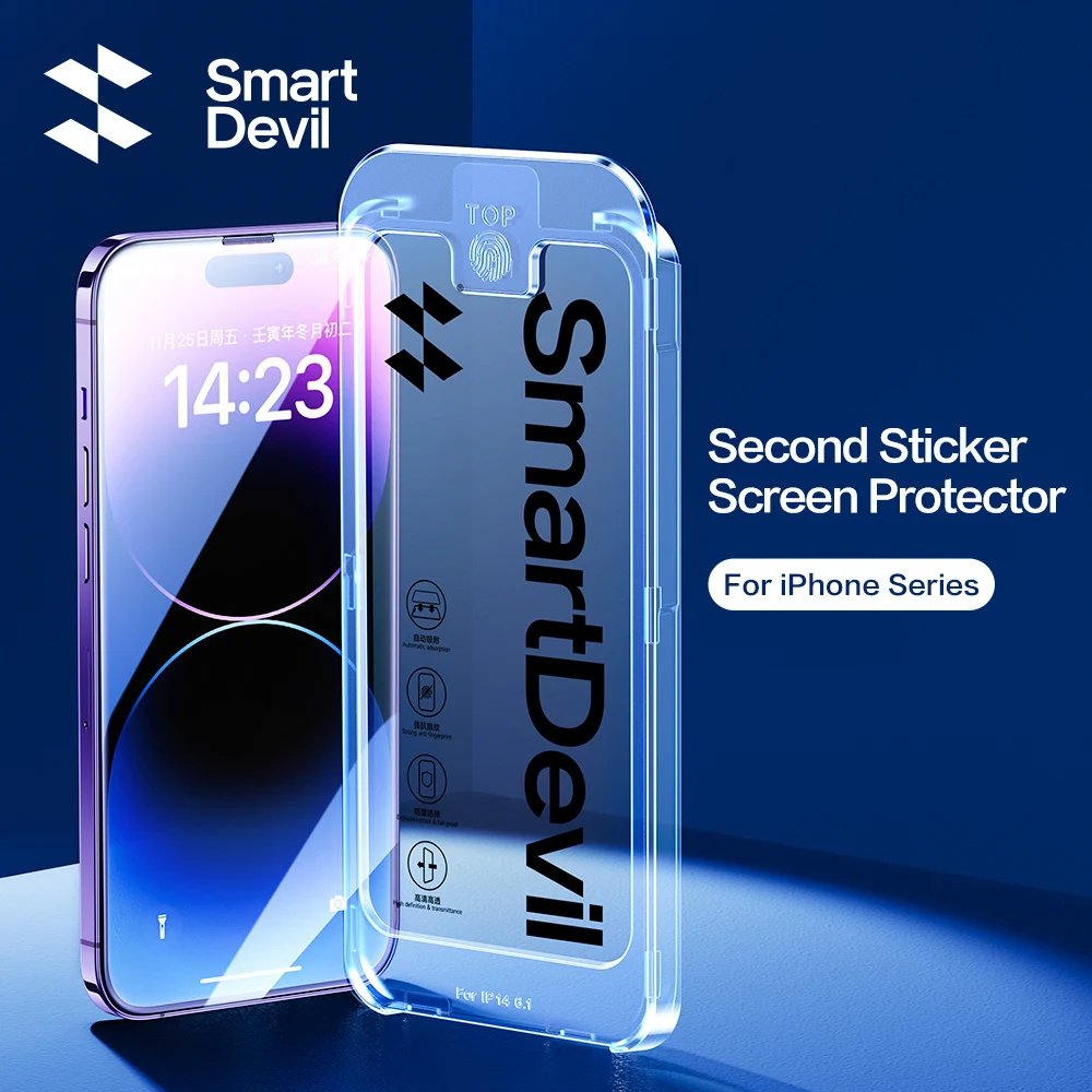 Smartdevil Screen Protector Per Iphone 14 13 12Pro Max Vetro Temperato Bordo A Bordo Copertura Completa Facile Installazione Kit Di Rimozione Della Po
