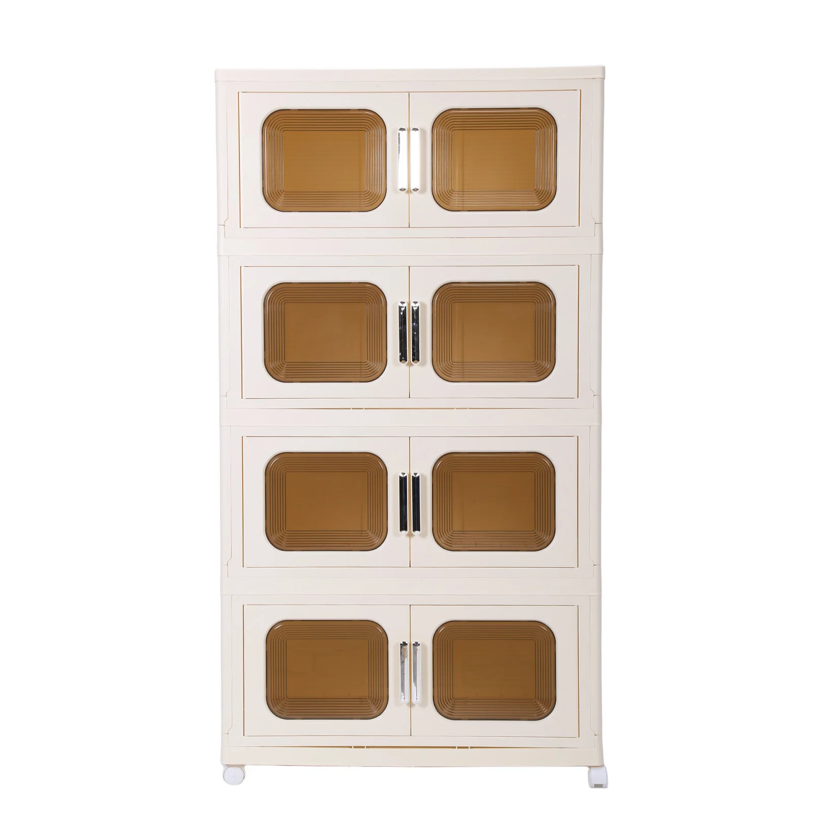 Plastic Storage Bins with Wheels and Magnetic Doors