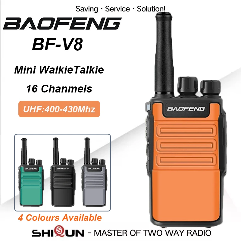 Baofeng BF-V8 어린이 워키토키, 장거리 UHF 미니 양방향 라디오, C타입 충전기, 휴대용 라디오, 캠핑, 어린이 장난감, 5W