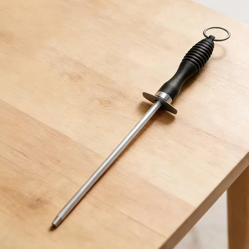 Kitchen Tool Carbon Steel Knife Sharpening Steel,Knife Sharpener With Hanging Holes (10 Inches) - 2