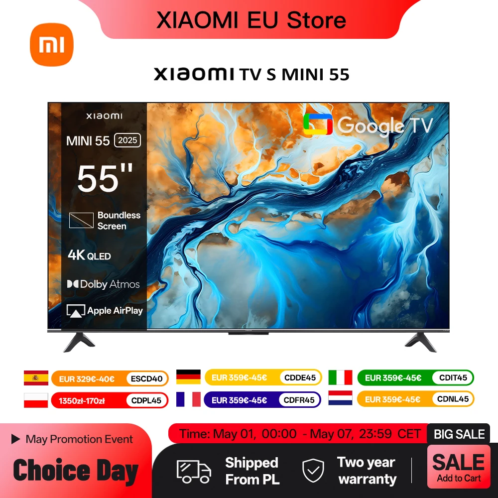 Telewizor XIAOMI S MINI 55 144Hz QD-Mini LED z Polski za $467.76 / ~1747zł