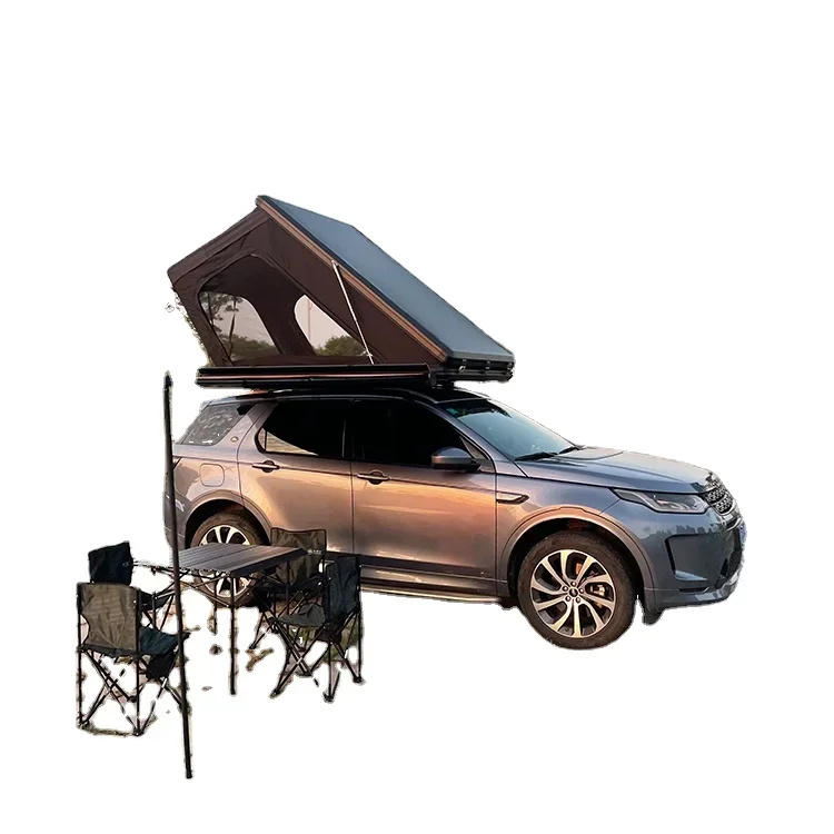 wholesale family outdoor car side awning Hard Shell Car Roof Top Tent With Side Awning custom family outdoor travel 2 3 person roof tent aluminum pole rack abs hard shell pop up roof tent