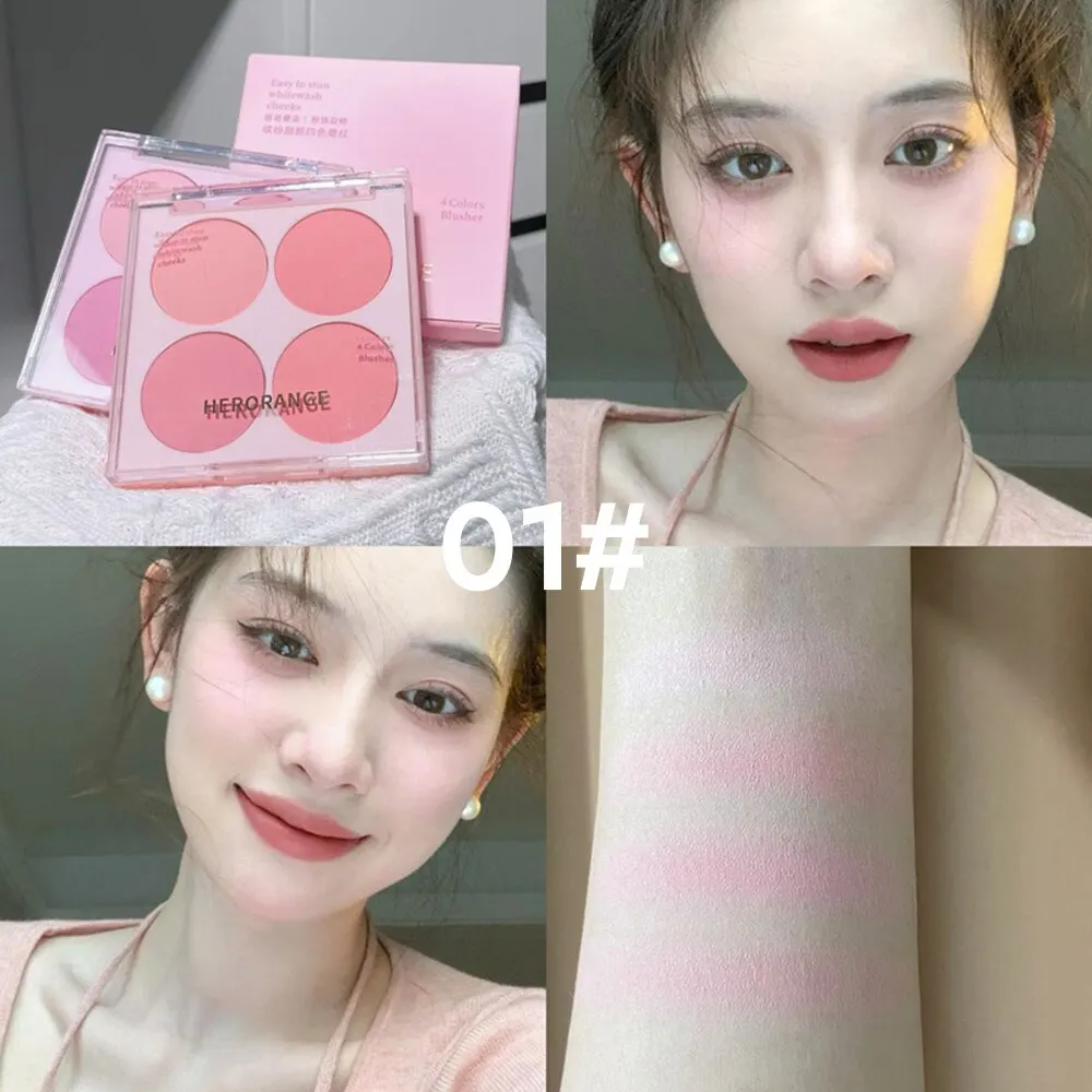 4 Colors Blush Powder Face Makeup Set Mixed Sweet Warm Colors Matte Cheek Powder Facial Beauty Cosmetic Makeup Blush 6