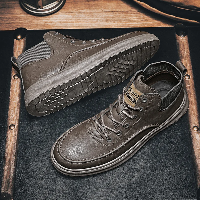 

High-top Light and Comfortable Skid Plate Shoes Autumn New Men Casual Shoes High-quality Fashion Breathable Socks Men's Boots 44