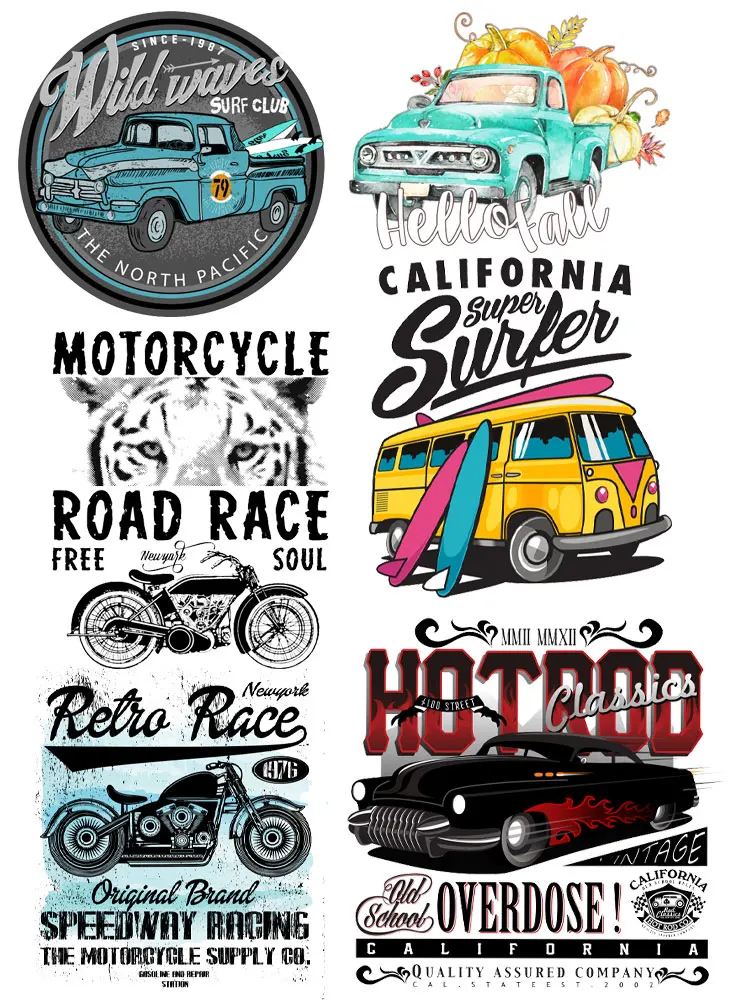 Heat Transfer Stickers Motorcycle Rider Clothing Thermal Paste Sheet Iron Patch Design Luxury Patch Heat Transfer Sticker for T Shirts