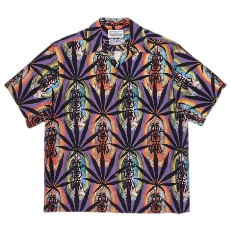 Fashion Trend WACKO MARIA Short Sleeve Shirt Vintage Casual Mens Womens Brand Hawaii WACKO MARIA Shirt Tops 4