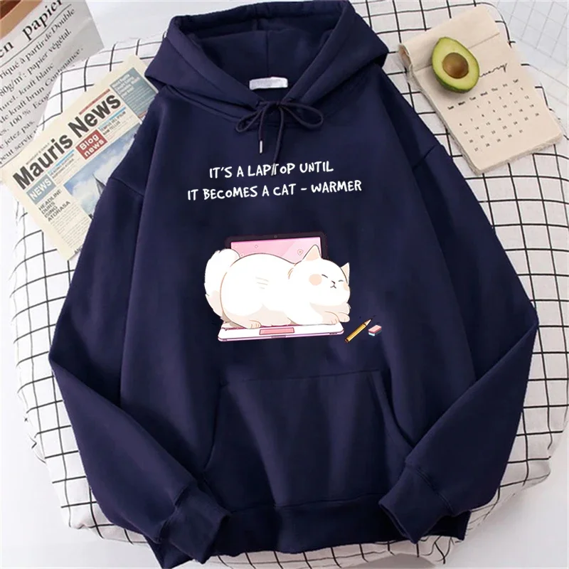 

Kawaii Cat Hoodies New Fashion Streetwear Hoodie Autumn Sportwear Fluffy Winter Clothes Women Harajuku Y2k Pullovers Korean