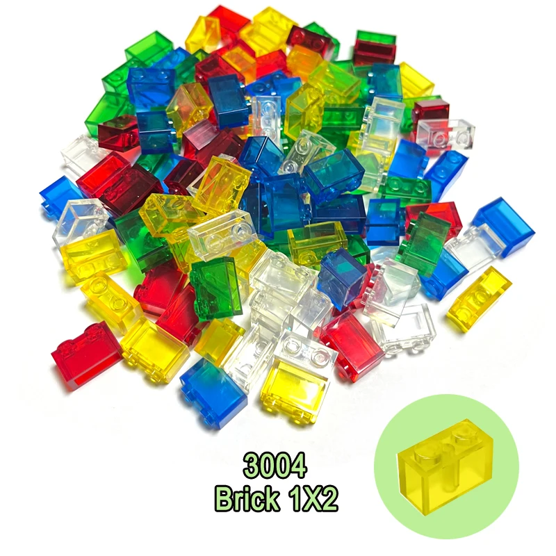 300PCS Transparent Mixed Color Plate Tile Slope Round 1x1 3024 4073 98138 3070 54200 Building Block Part Brick Pixel Art DIY Toy 4
