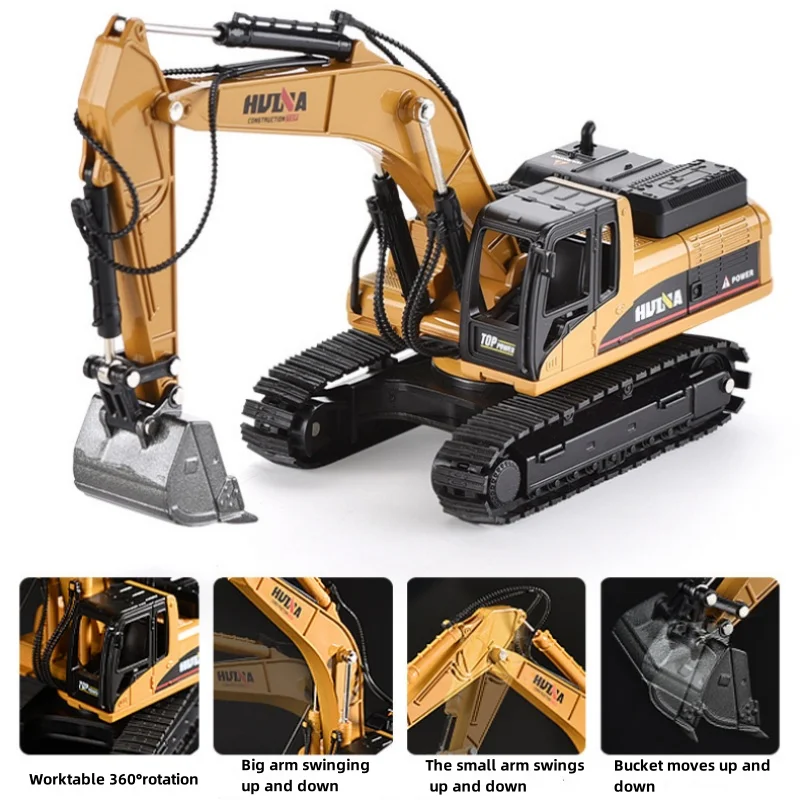 Diecast Construction Vehicle Toy Set: Excavator, Dump Truck, Crawler Tractor & More