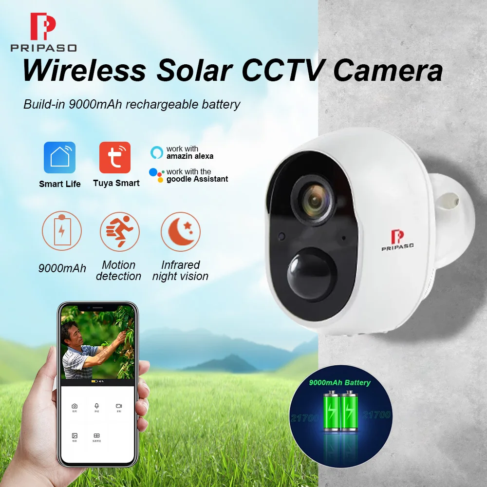 IP Cameras P Tuya Smart Life 5200 9000mAh Rechargeable Battery Solar  Outdoor WIFI 1080P Surveillance Security Siren Camera Alexa Google 230323  From Kang04, $40.56