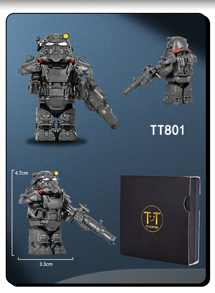 Moc Militär T60 Soldaten Mini Anime Action Fallouts Figuren Waffen Roboter Mecha Bausteine Ziegel DIY Spielzeug für Kinder Geschenk – Detail 3