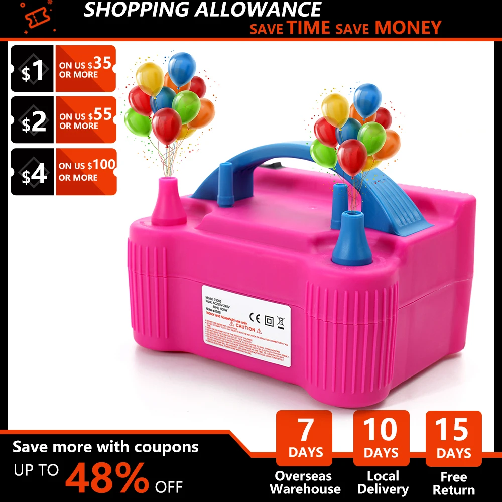 Balloon Air Pump 110v Or 220v Electric High Power Two Nozzle Air Blower
