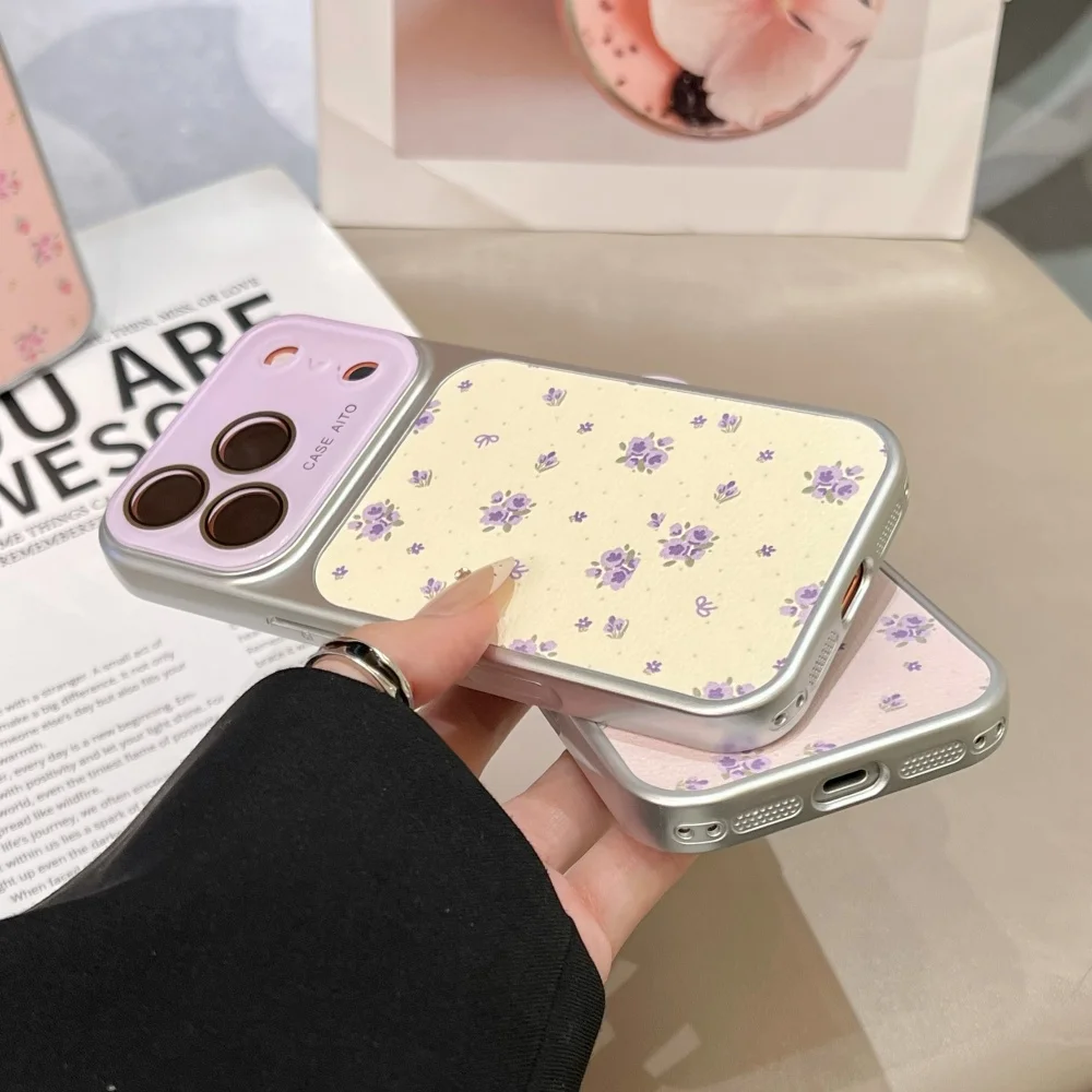Luxury Floral Window Phone Case with Camera Protector - Shockproof Ultra Slim Design