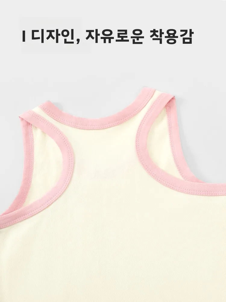 여자 여름 새로운 순수 코튼 잠옷 스트랩리스 민소매 홈 의류 얇은 조끼 가운 아동 의류 DiFeiXiong 브랜드