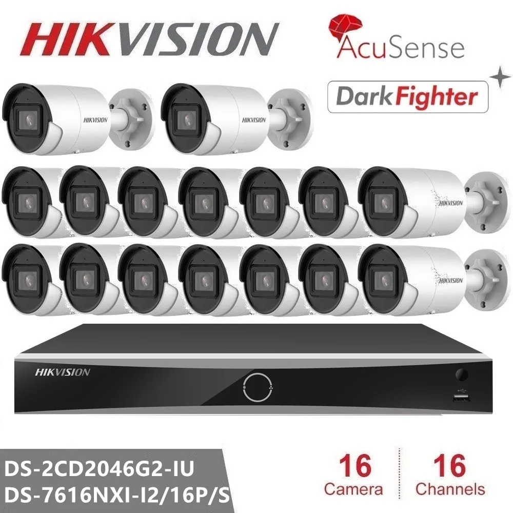 

Hikvision English CCTV Kits DS-2CD2046G2-IU 4 MP AcuSense Bullet Network Camera iVMS-4200, Hik-Connect, Hik-Central APP