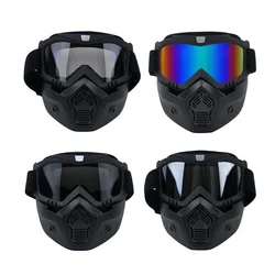 Detachable Goggles Mask Perfect for Open Face Motorcycle Half Helmet or Vintage Helmets New Fashion visor ski snowboard