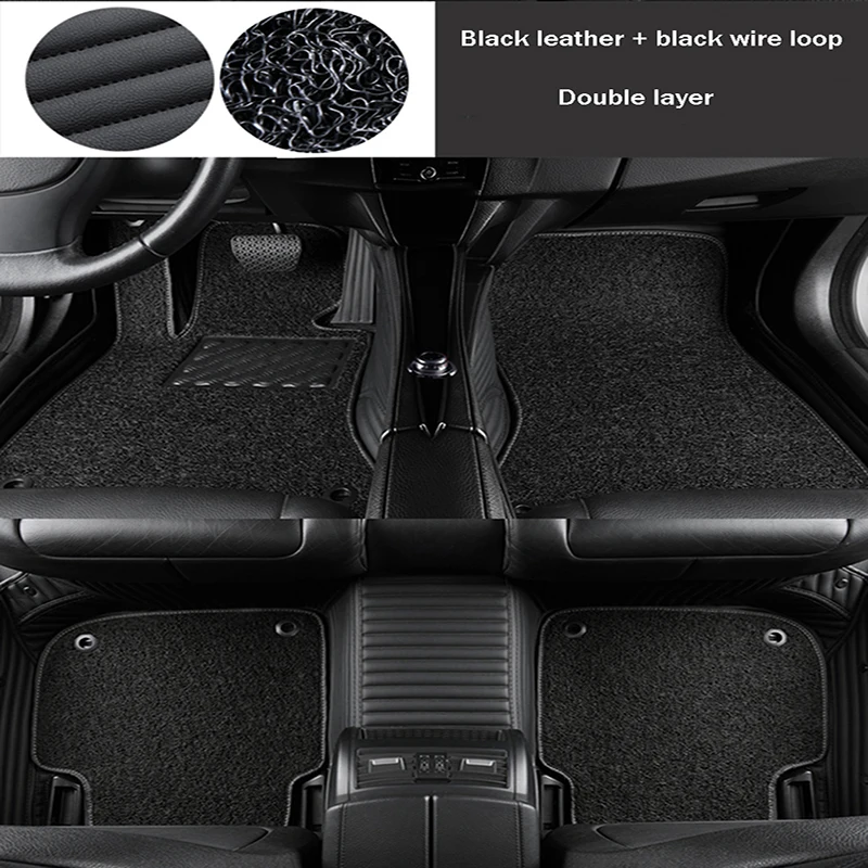 

Two-layer Striped PU Leather Car Floor Mat For BMW E85 E86 2 Doors Z4 2002 - 2008 Year Interior Details Car Accessories Carpet