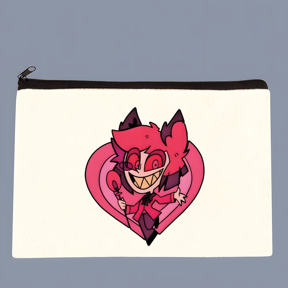 Hazbin Hotels Comedy Angel Dust Hand-painted Wallet Blank Canvas Pure White Cloth Bag Hand-painted Small Coin Bag
