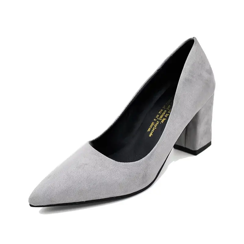 2025 mode Plus Größe High Heels Pumps frauen Neue Kleid Schuhe Spitz Flach Mund Schuhe Damen Starke Ferse schuhe Mujer ﻿ – Detail 10