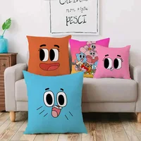Animation Amazing World Gumball Pillow Covers Cartoon Sofa Decorative Home Double-sided Printing Short Plush Cute Cushion Cover 2