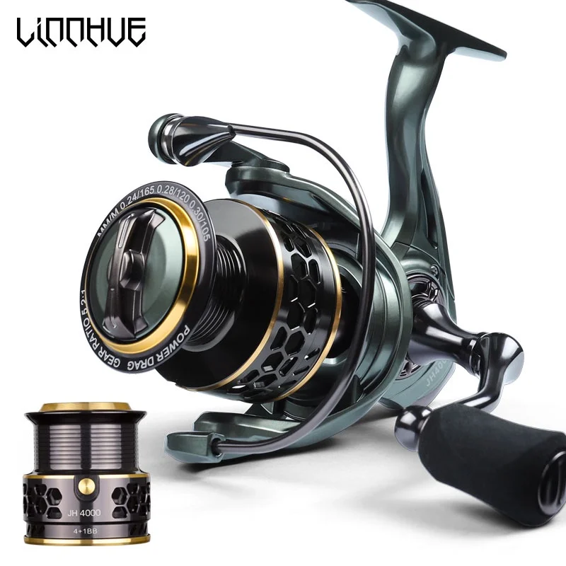 LINNHUE 1000 6000 Fishing Reel 2PCS Metal Spool No Gap Saltwater Carp