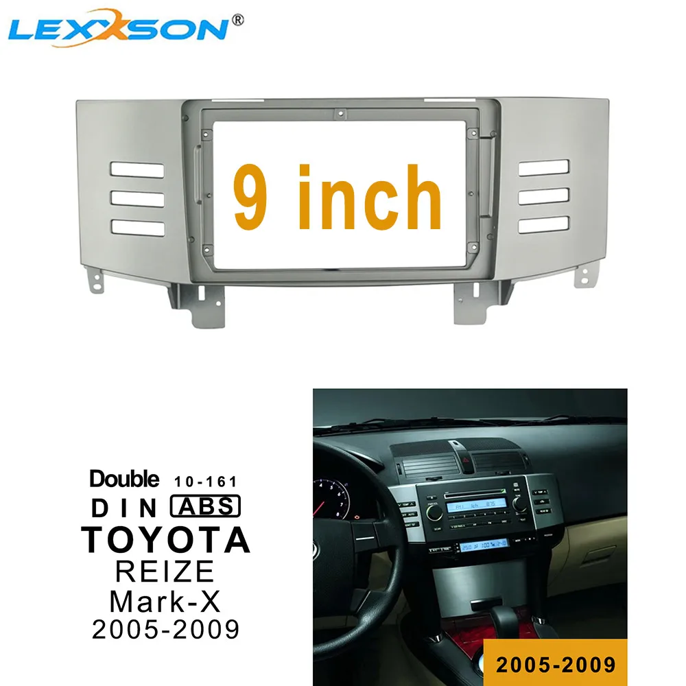 

9-дюймовая Автомобильная панель для TOYOTA REIZE 2005-2009, двойная Din панель для установки приборной панели, автомобильная рама для Dvd для Toyota Mark-X 2005-2009