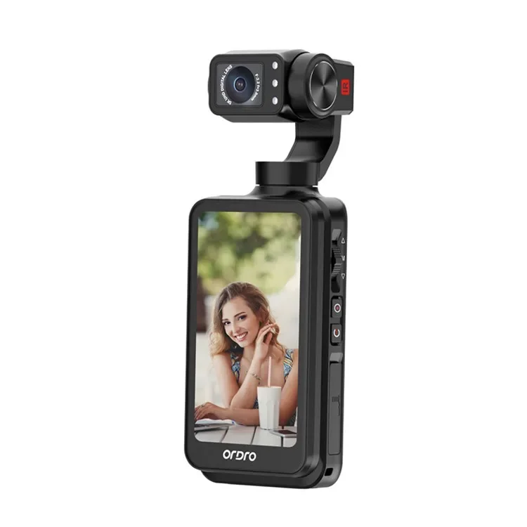 휴대용 포켓 DV M5 3축 손떨림 방지 HD 짐벌 카메라 5K/30fps 3.5인치 회전식 화면 120도 초광각 빠른 포커싱