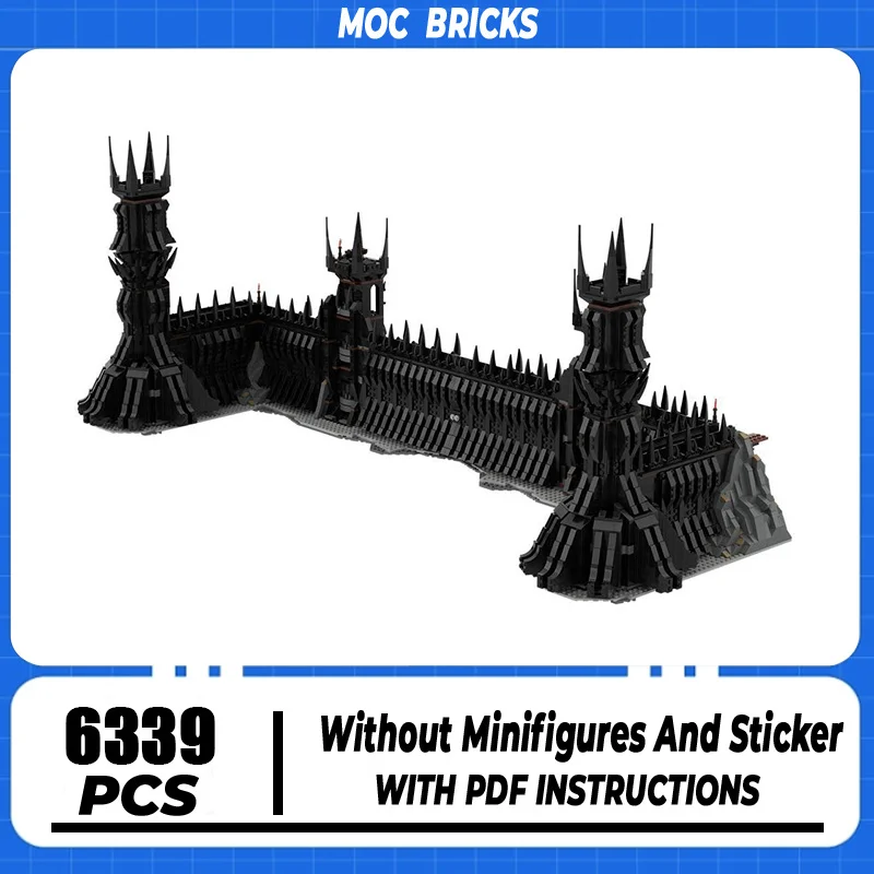 

Magical Rings Movie Moc Building Blocks UCS Black Gate Model Technology Bricks DIY Assembly Street View Toys Gifts