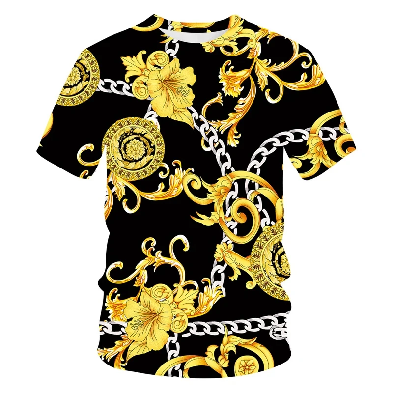 

Luxury Chains Rope Metal Chain 3D Printed T Shirt For Men Animal Geometry Graphic T Shirts Casual Streetwear Womens Tee Tops