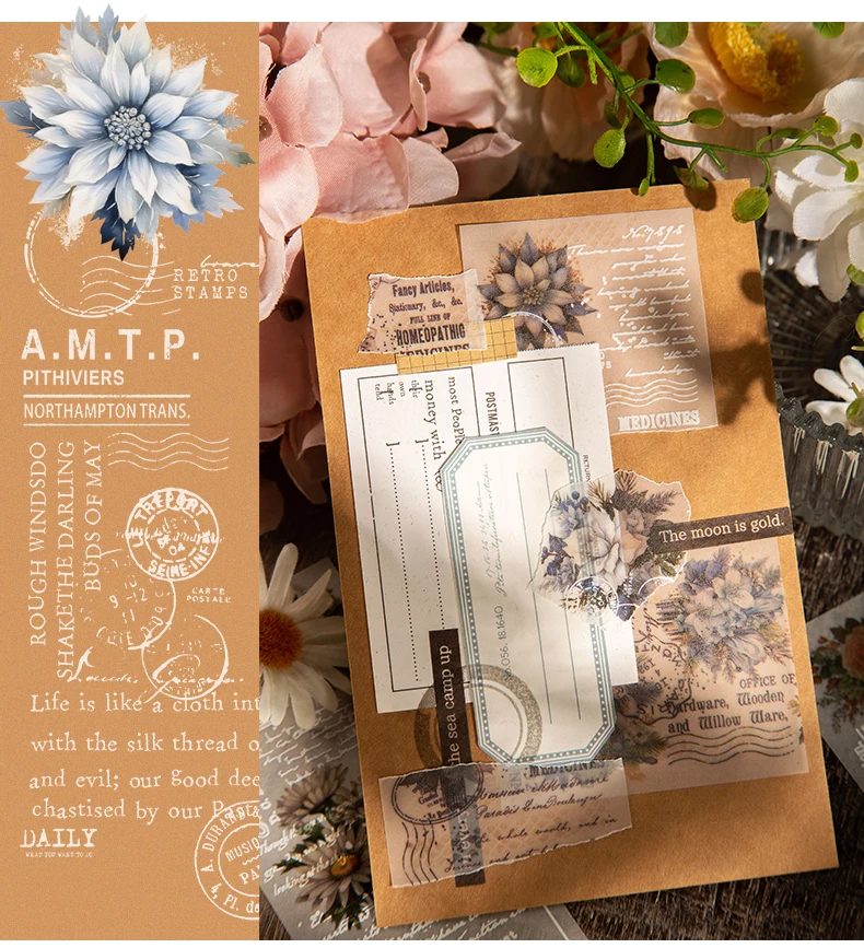 Yoofun 30 teile/los Blumen manuskripte Material Papier Buch karte machen Journal Scrap booking DIY Pergament Papier Briefpapier – Detail 12