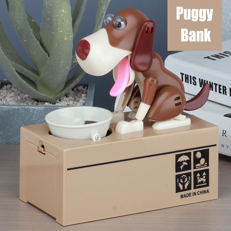 Robotic Coin Munching Toy Money Box Cartoon Robotic Dog Steal Banks Funny Choken Bako Puppy Money Box