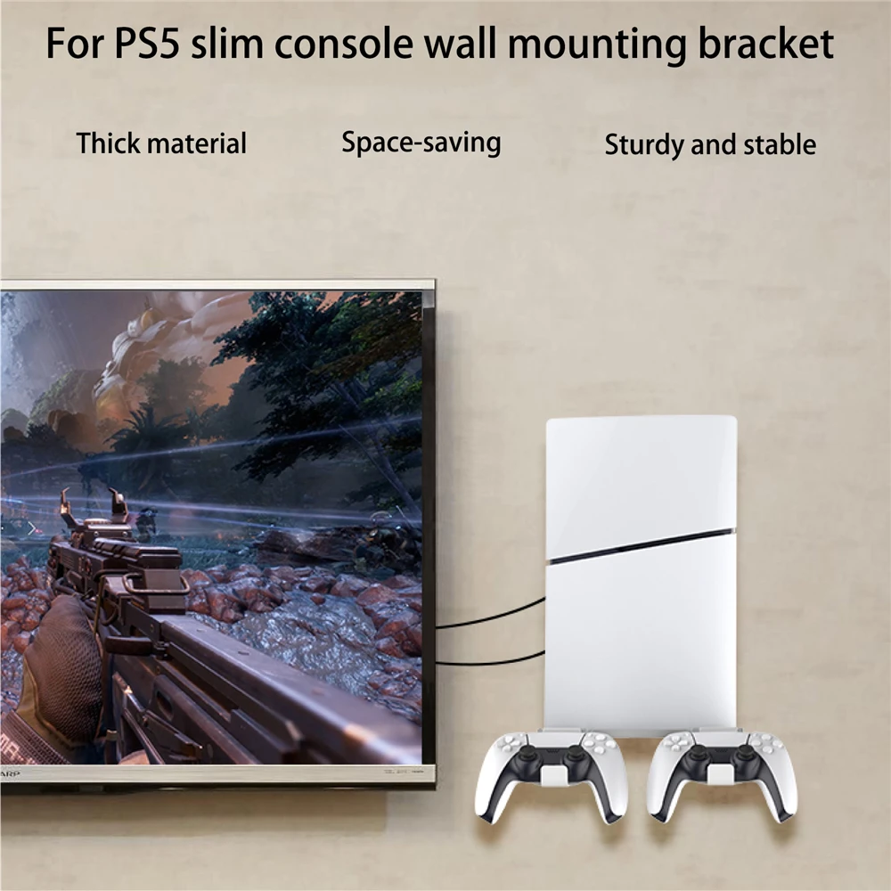 

For PS5 Slim Console Wall Bracket Gamepad Seat Storage Hanger