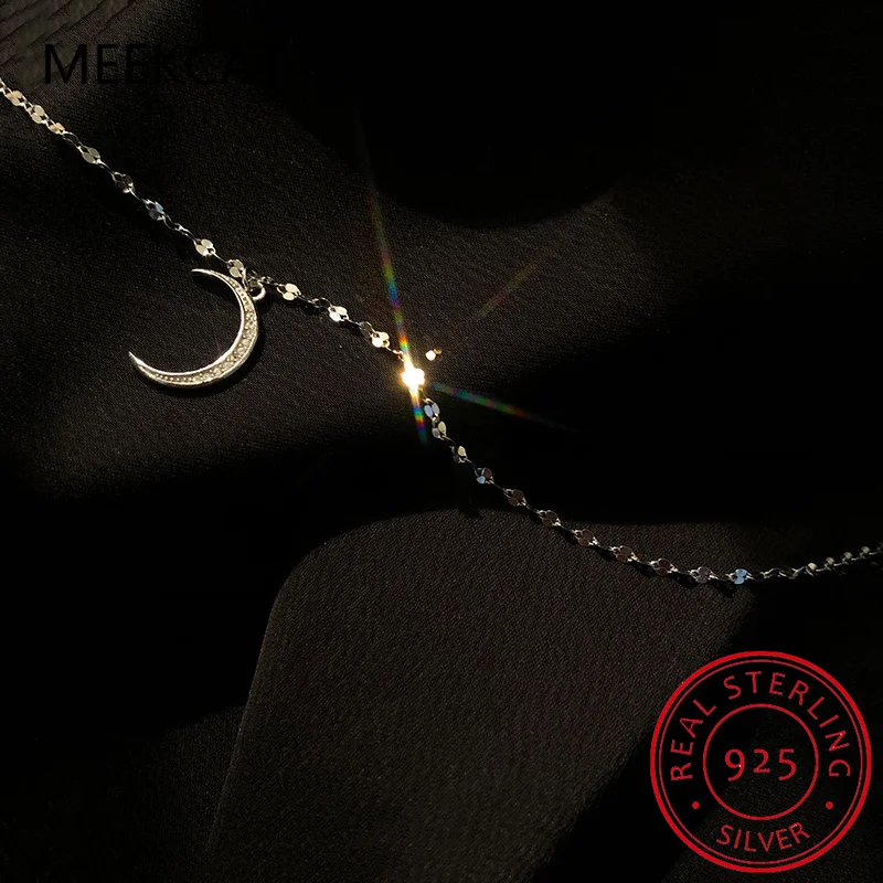 925 Sterling Silver Fashion Dazzling CZ Moon Star Bracelet anklet bracelets silver anklets silver bead bracelet Anklets for Women Fine Silver Jewelry Gift DA623