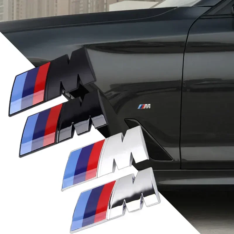 BMW M M3 M5 M6 X3 E46 E90 F30 G20 E36 E34 X6 G20 G30 악세사리 ABS 자동차 펜더 사이드 엠블럼 리어 트렁크 배지 M 로고 스티커