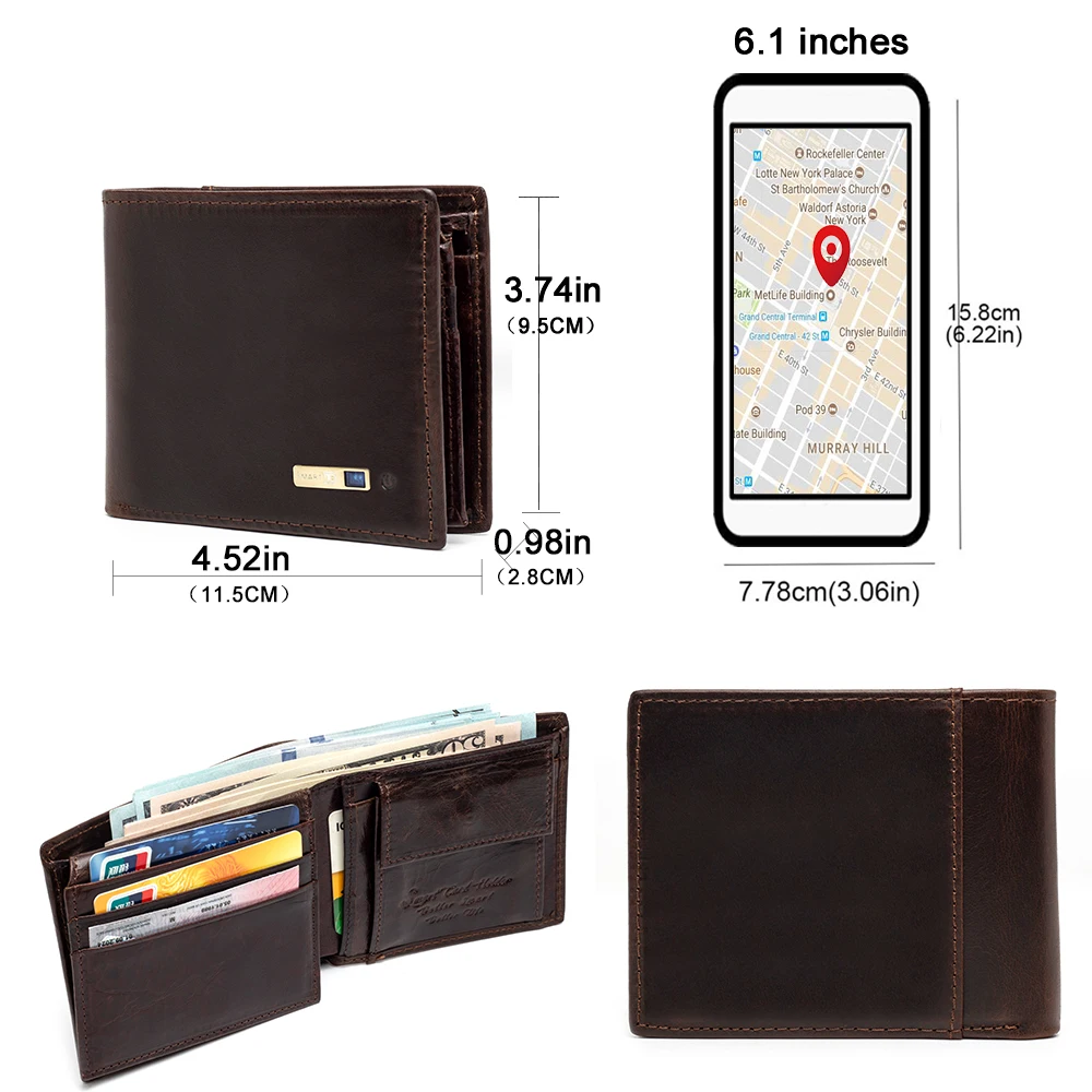 Smart Wallet For Men With Tracker Android  Card Holder Wallet Finder Tracker Men Wallets Christmas Gift  Men Birthday Gift 6