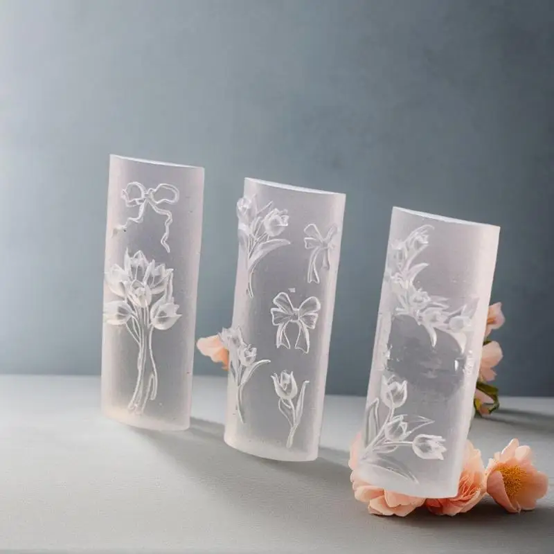 3D 실리콘 네일 몰드 달콤한 꽃 튤립 꽃다발 투명 네일 몰드 네일 참 장 매니큐어 템플릿 DIY 네일 아트 데코