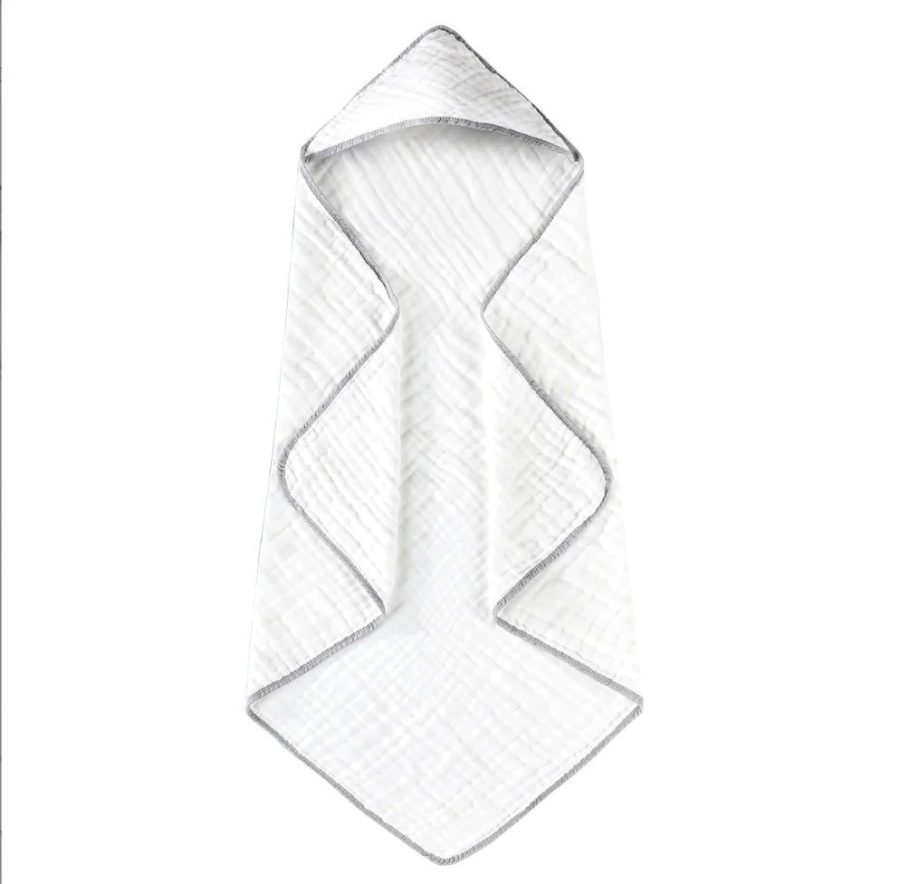 Hooded Baby Bath Towel 6 Layer Cotton Gauze Soft Newborn Baby Swaddle Blankets Infant Wrap Receiving Blanket Toddler Bathrobe