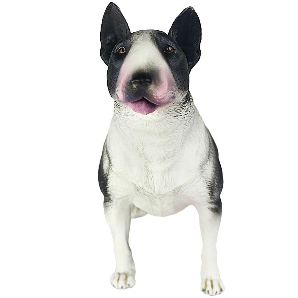 

Bull Terrier Figure Plastic Dog Model Desktop Bull Terrier Model Collector Gift Animals Model
