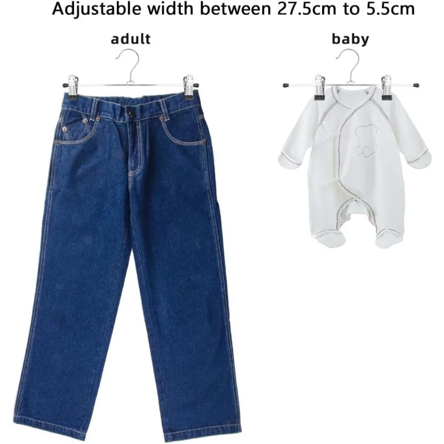 50Pack Adjustable Pants Hangers with Clips for Women and Men SpaceSaving Skirt and Trouser Hangers Ideal for Shorts Coats Jeans